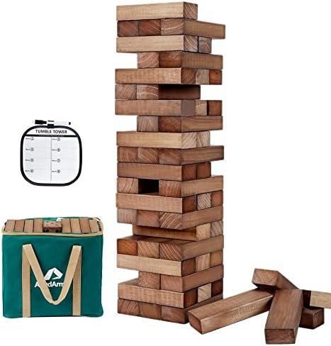 ApudArmis 54-Piece Giant Tumble Tower, 2 ft to 4.2 ft, Brown stain
