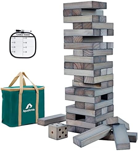 ApudArmis 54-Piece Giant Tumble Tower, 2 ft to 4.2 ft, Gray finish