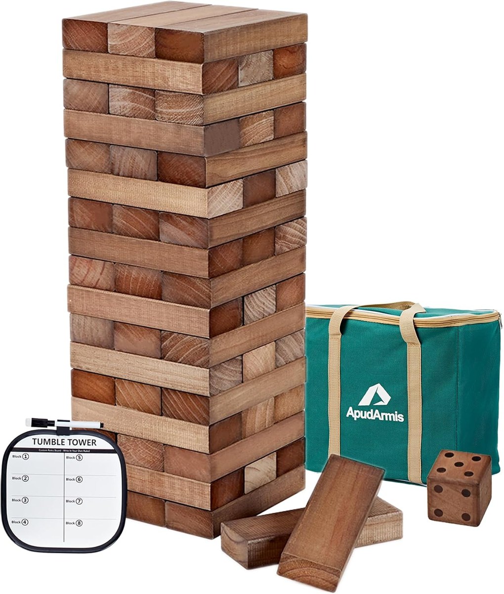ApudArmis 56-Piece Giant Tumble Tower, Stacks Over 5 ft