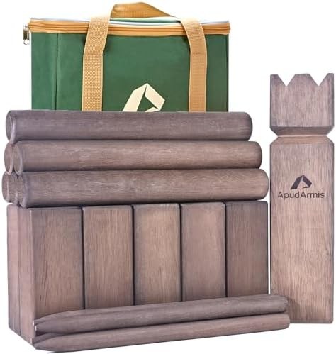 ApudArmis Kubb Yard Game Set, Brown