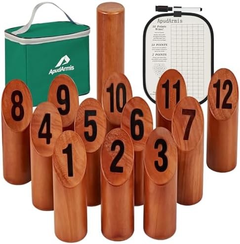 ApudArmis Numbered Block Toss Game, Classic mahogany
