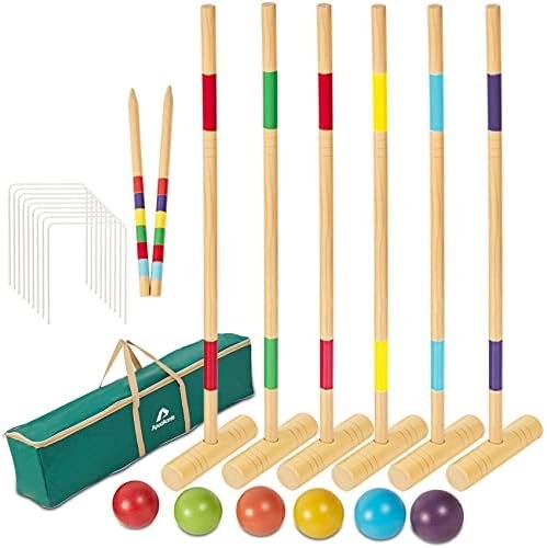 ApudArmis Six-Player Croquet Set, 35 in mallets