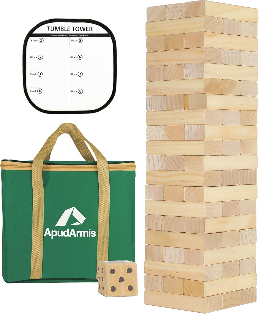 ApudArmis XL 60-Piece Giant Tumble Tower, 5.2 ft